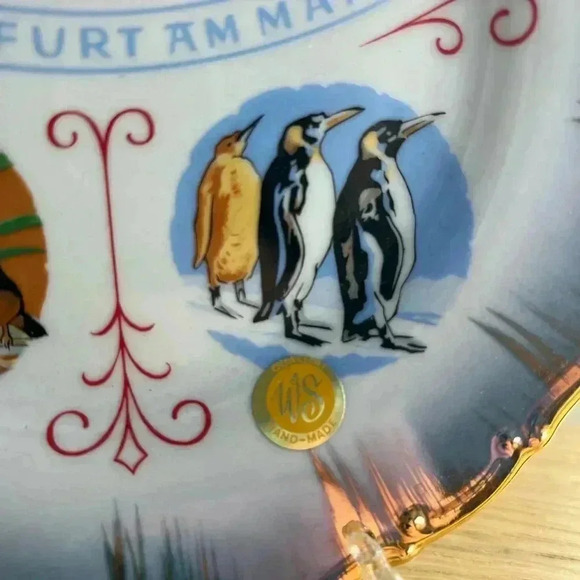 Vintage Frankfurt Zoo Souvenir Plate 7” Germany Handcrafted Porcelain, Gold Trim - Picture 6 of 7